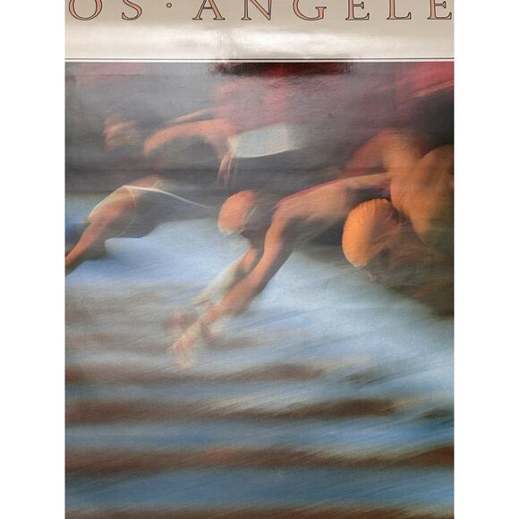 Vintage Original 1984 Los Angeles Olympics Poster 18" x 24" Swimming - Picture 4 of 5